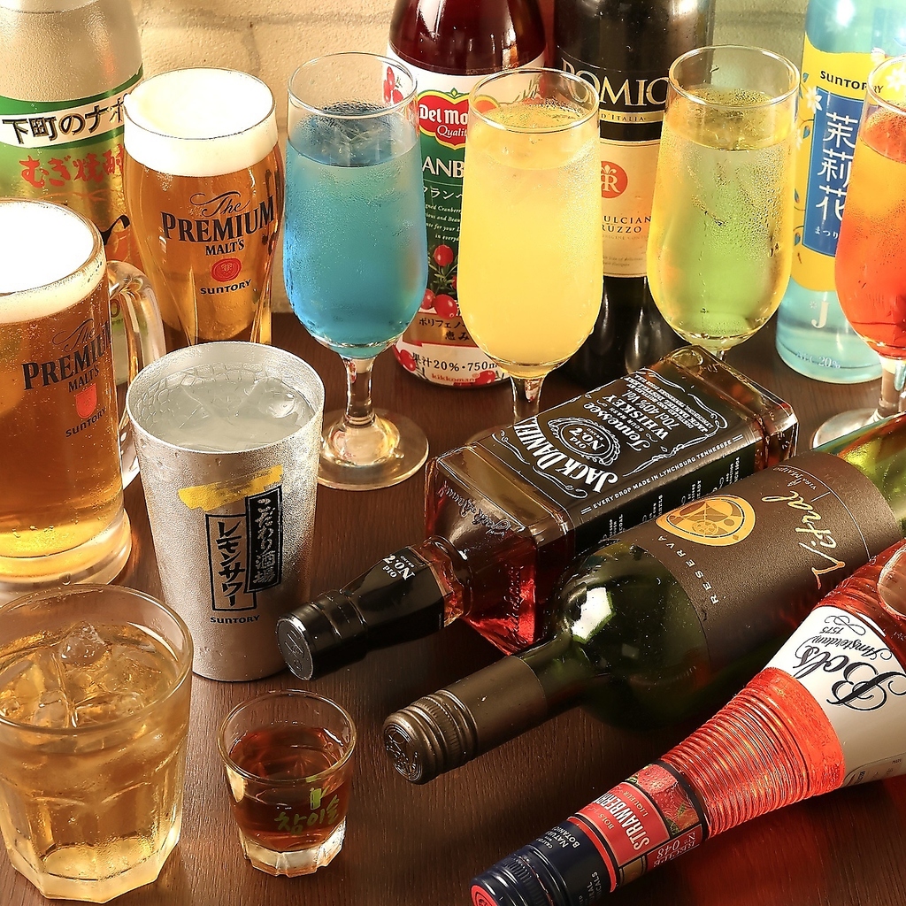 単品飲み放題は、2時間で1100円(税込)3時間1600円(税込)☆＋550円(税込)でプレミアム飲み放題も！