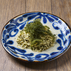 そうめんチャンプルー 大葉ジェノベーゼ 海ぶどうのせ