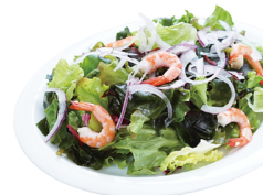 海老と海藻の黒酢サラダ