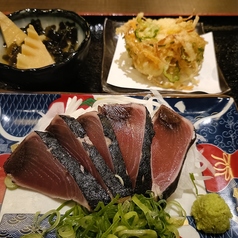 かつおタタキと春のかき揚げ定食