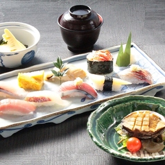 あわびステーキとにぎり鮨