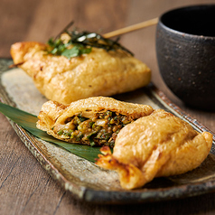 油揚げネギ肉味噌チーズ焼き