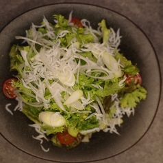 釜揚げしらすと山葵菜サラダ