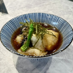 茄子とお餅の揚げ出し豆腐