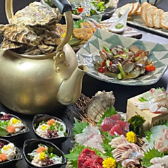 炭焼きと魚貝と日本酒 魚's man うおーずまんのコース写真