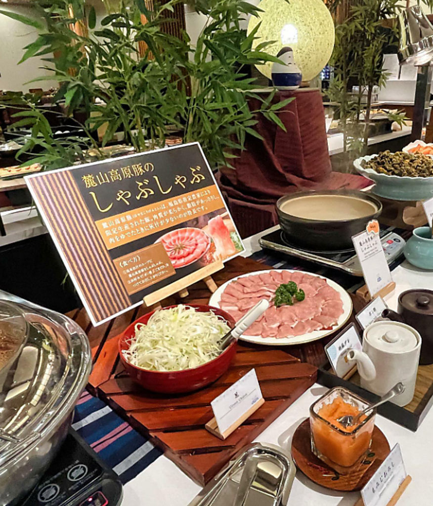 福島麓山高原豚を使用したしゃぶしゃぶなど、東北の食材を使用したワンランク上のホテルビュッフェ♪