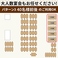 【店内のご案内/40名様前後のご利用に!】8名様掛けのテーブルを5卓組み合わせることで、40名様前後の宴会にも対応可能です。フロアの一角を広々と使用するため、他のお客様に気兼ねなく、大人数様ならではの賑やかなひとときをお楽しみいただけます。