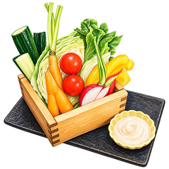 旬野菜のカニ味噌ディップ