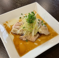 蒸し鶏のネギ醤油ダレ