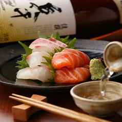 本日のお造り三種盛り合わせ
