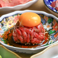 料理メニュー写真&nbsp;牛レアステーキユッケ風