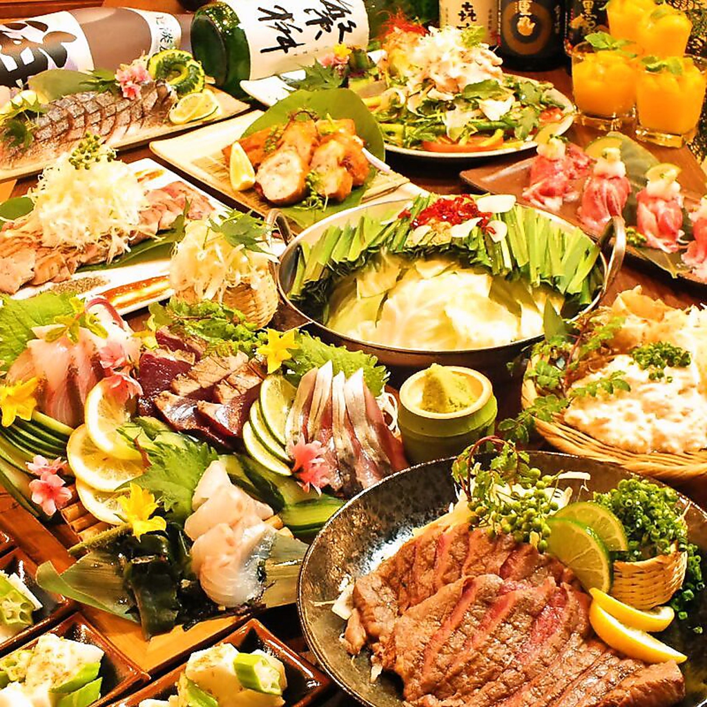 最大2.5時間の飲み放題付宴会コース全8品2,980円～！選べるメインは博多もつ鍋他