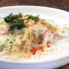 アスパラとベーコンのカルボナーラ