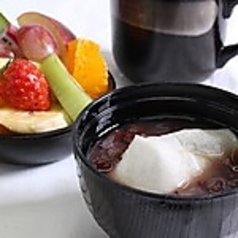 自家製大納言フルーツぜんざい ドリンクセット