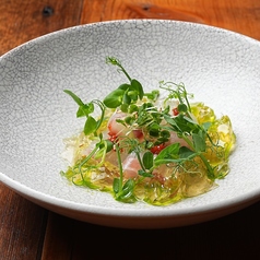 紅葉鯛の刺身　梅コチュジャン