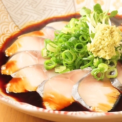 大とろ昆布〆さば刺し 醤油