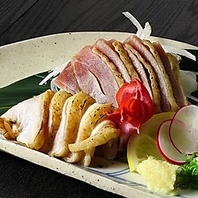 絶品☆『藁焼き地鶏のたたき』