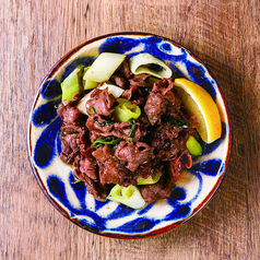 牛タン切り落としと白葱炒め