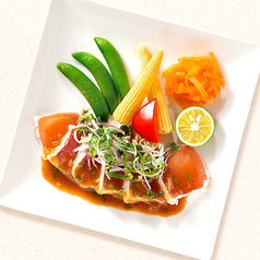 薬味たっぷり びんちょう鮪のレアステーキ 大葉香る、和風香味野菜ソース(単品)