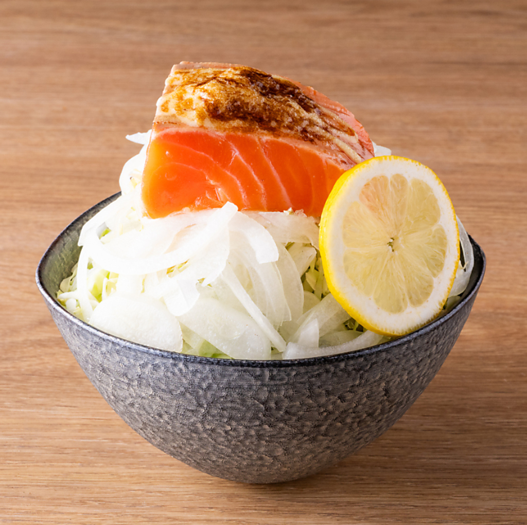 もんじゃ　炙りサーモン