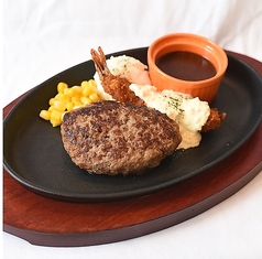 ハンバーグ&えびフライ