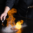 シェフが目の前で焼きます
