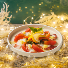 タコとフルーツトマトのシチリア風レモンカルパッチョ