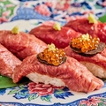 料理メニュー写真 牛肉と馬肉の肉寿司盛り合わせ【6貫】
