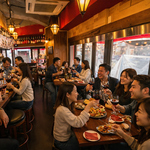 ビートルズ流れる開放感のある店内は、誰と来てもいつ来ても楽しく飲める♪