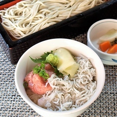 しらすネギトロ丼そば御膳