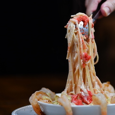 《クリームベース》背徳感MAX エビ×明太子のチーズボルケーノパスタ