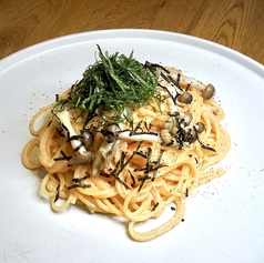 大葉ときのこの和風たらこパスタ