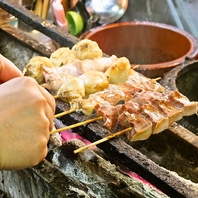 【職人技】炭火で焼き上げる串焼き！