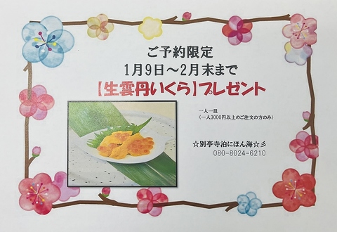 1月2月雲丹いくらプレゼント