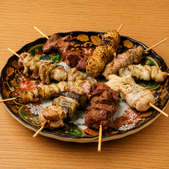 大山鶏の串焼き7種盛り合わせ