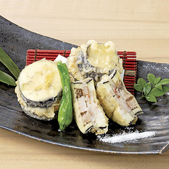 茄子の海老真丈はさみ揚げ