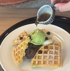 抹茶と小豆のわっふる