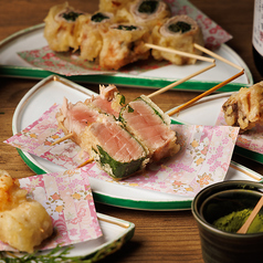 厳選した新鮮な食材が主役の串天ぷら！