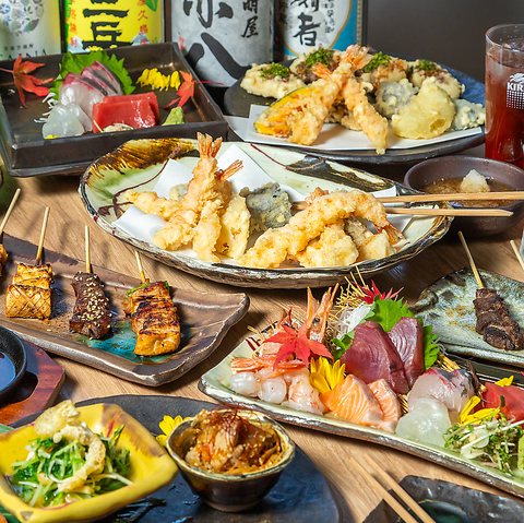 【近鉄八尾からスグ◎】お客様の目の前で焼く囲炉裏焼きと職人が上げる天ぷらが絶品♪