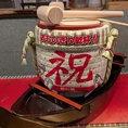 お祝い事や大切な時間にミニ鏡割りや舟盛りはいかがですか？お酒・ジュース・お菓子などお好きなものも！