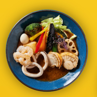 ライス、スープ、辛さ、トッピングお選び頂けます