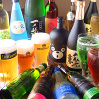 熊本の地酒をはじめとした豊富なアルコールメニュー