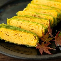 玉子焼きの抹茶天ぷら
