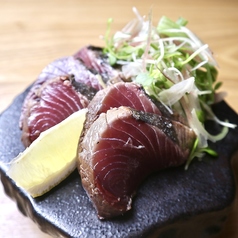 生鰹の藁たたき　薬味盛り