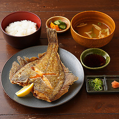 【魚フライ定食】カレイ唐揚げ定食