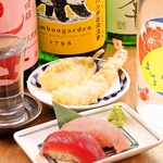 寿司と天ぷら　そして日本酒も40種類以上ご用意しております