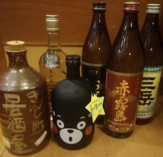 黒霧島＊赤霧島＊茜霧島（芋）　宮崎　　　　蔵八（麦）＊　　説法（米）　熊本