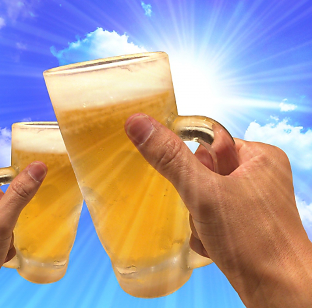 ＢＢＱと言えばやっぱりビール。外で飲むビールは最高♪