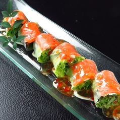 サーモンとクリームチーズの生春巻き