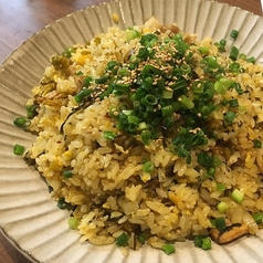 挽き肉と辛子高菜のチャーハン